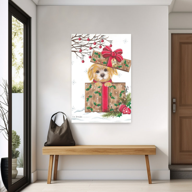 «Joy Of A Puppy», art hivernal contemporain, H 60 po x l 40 po
