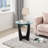 Modern 23.5 Inch Round Black Coffee Table with Tempered Glass Top – Mid-Century Inspired Center Table for Living Room, Office & Apartment-655634597