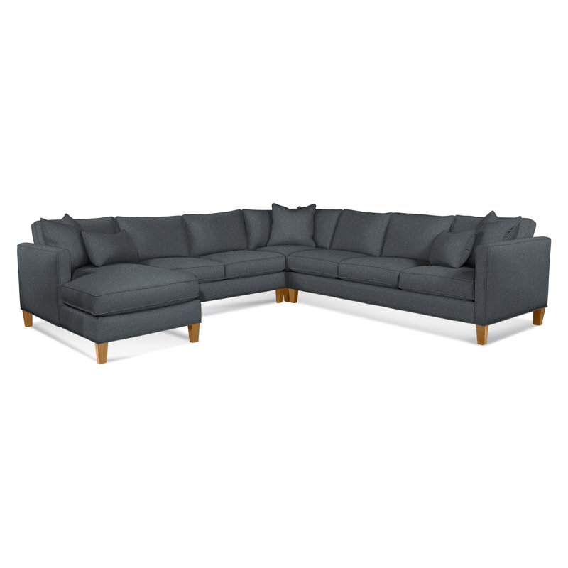 Sectional, White Textured Performance; 0865-91, Left Hand Facing, Honey