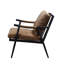 Chaise en cuir de châtaignier - structure en métal pour l'assise et le soutien en mousse