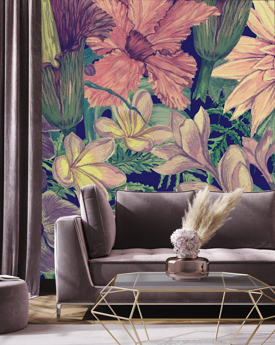 Bayou Breeze Hubsher Peel & Stick Floral Wall Mural | Wayfair