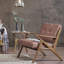 Polyester Upholstere Arm Chair with Wood Legs-1865677373