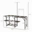 Table de cuisine pliante Outsunny, station de cuisson de camping portable avec support de lanterne réglable, crochets de suspension et sac de transport pour pique-niquer à l'extérieur