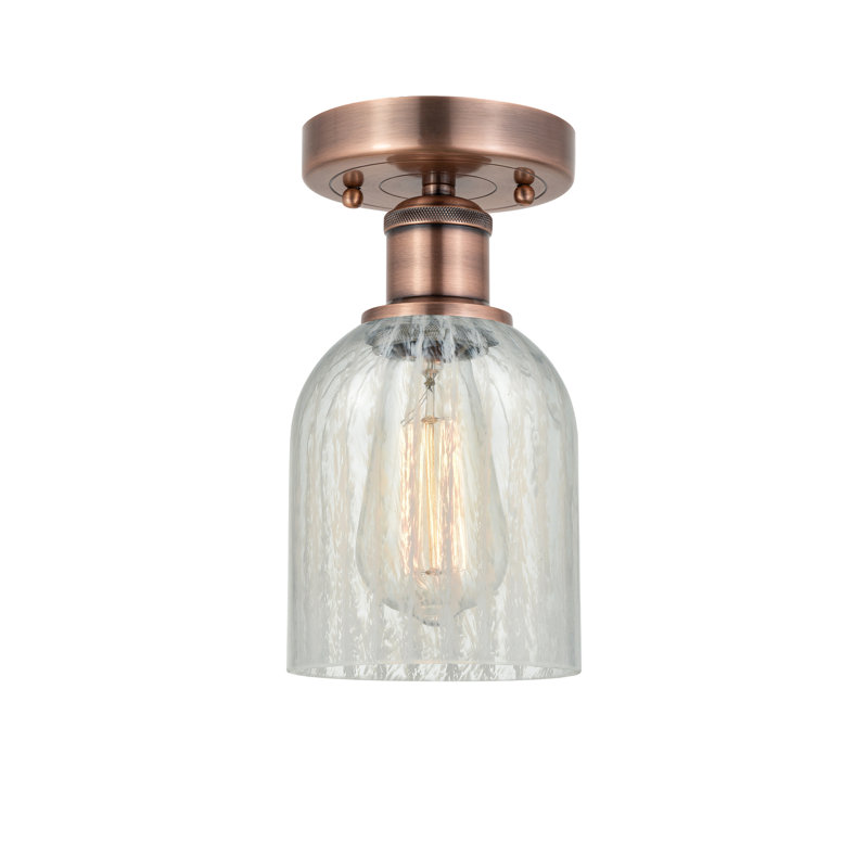 Plafonnier semi-encastré Reiko, Mouchette, Cuivre antique, H 11,25 po x l 5 po x P 5 po