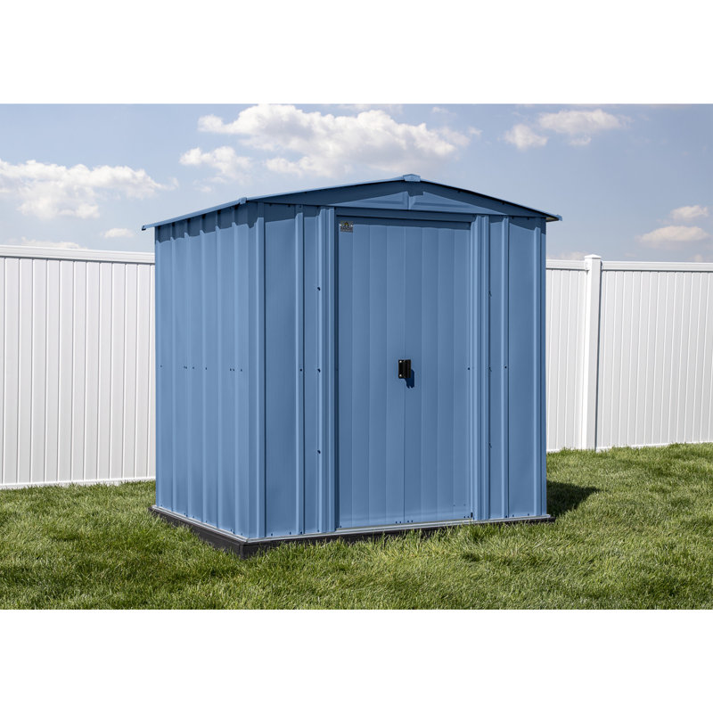 6 ft. x 5 ft. Blue Grey Galvanized Steel Storage Shed