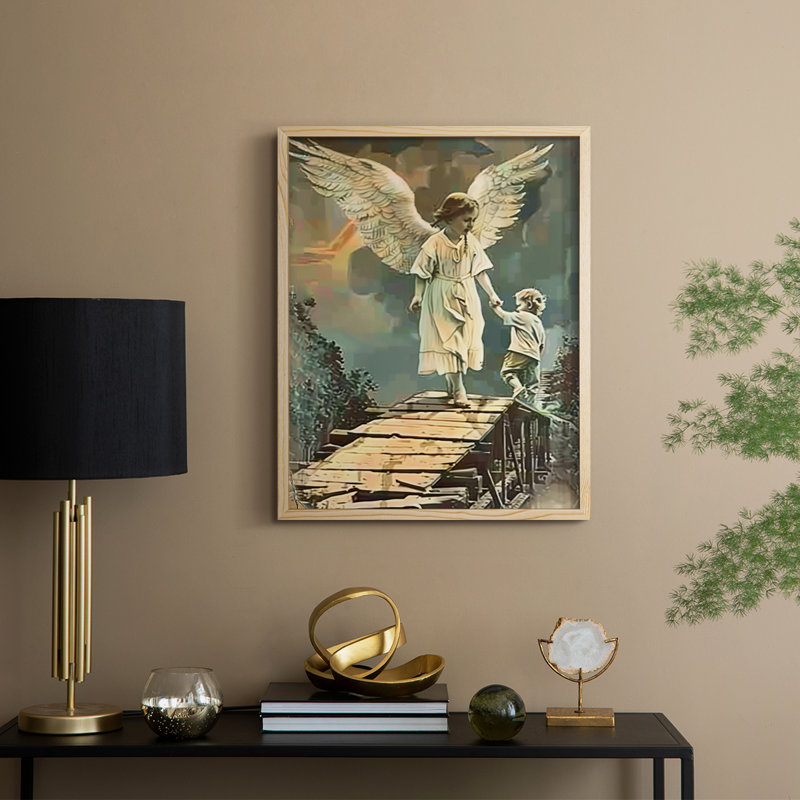 Religious Series CDXLV, reproduction encadrée - bois massif, Naturel, H 11 po x l 9 po