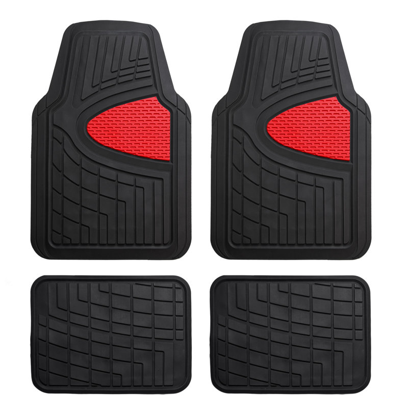 Ensemble de tapis de sol en caoutchouc antidérapant Premium Premium, Rouge