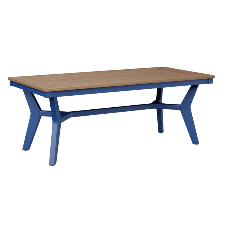 Table basse berlinoise Berlin, Bleu pacifique, Acajou antique