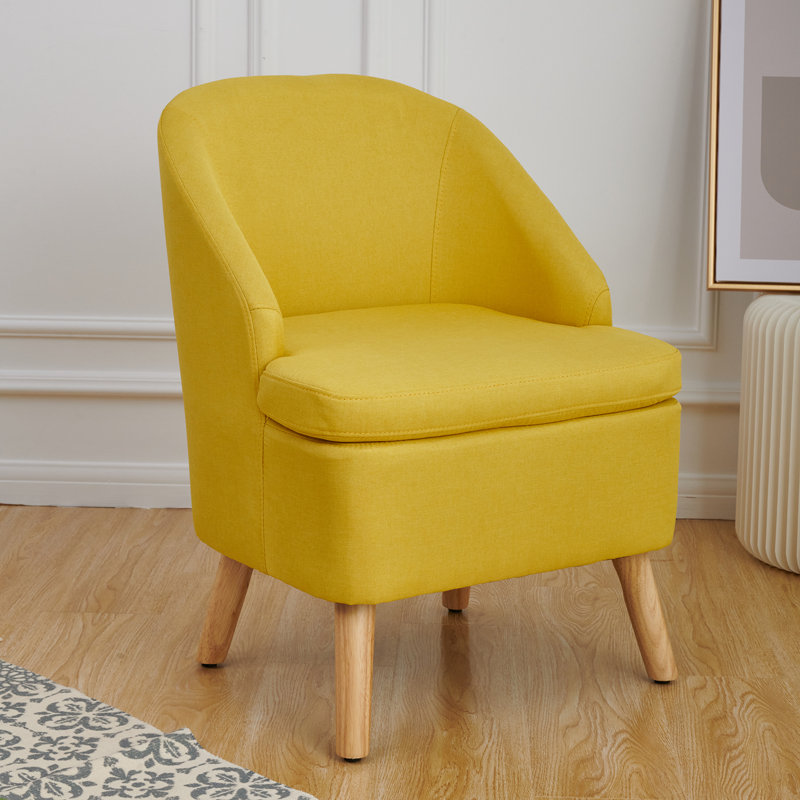 Danaysy Upholstered Club Chair, Yellow Polyester Blend