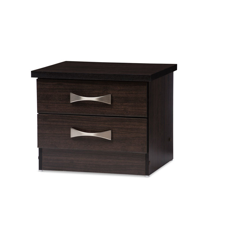 Table de chevet 2 tiroirs Maricus, Brun