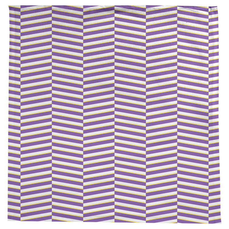 Dana Strider Two Colour Fractured Stripes Tablecloth, Purple/Yellow