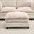 Velvet Double Cushion Ottoman for Living Room | Sturdy Wood &amp; Iron Frame | Black | Wood-1032353141