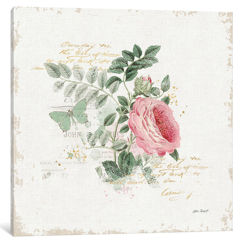 French Romance II, reproduction d'art sur toile, H 12 po x l 12 po x P 1,5 po, Pas de tapis, Toile tendue