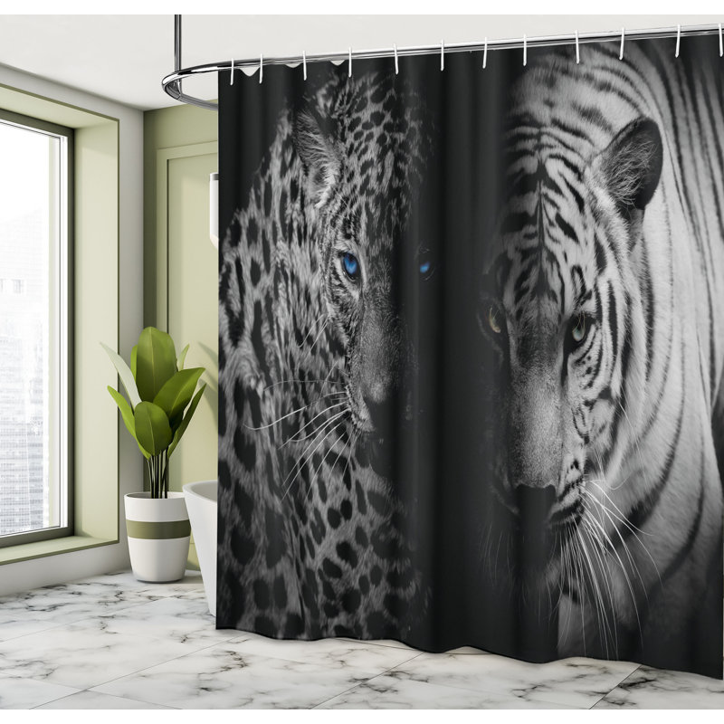 Shower Curtain with Hooks Included, 84"H x 69"W