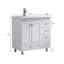 Grand meuble-lavabo autoportant blanc moderne 32 po avec lavabo intégré en céramique et fermeture en douceur 