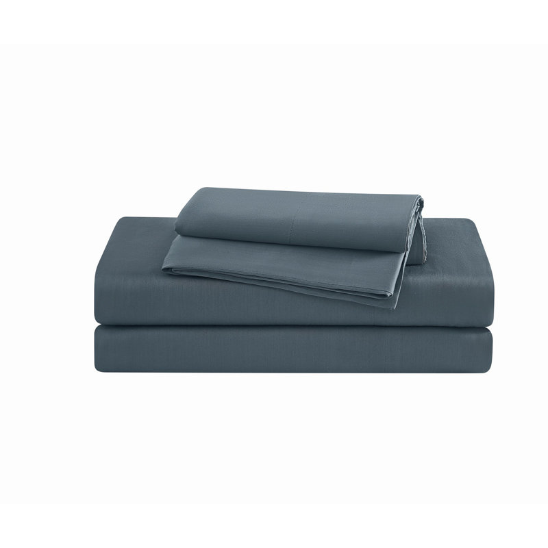 Frye 300 Thread Count Bamboo Sheet Set, Queen Sheet Set, Dark Blue