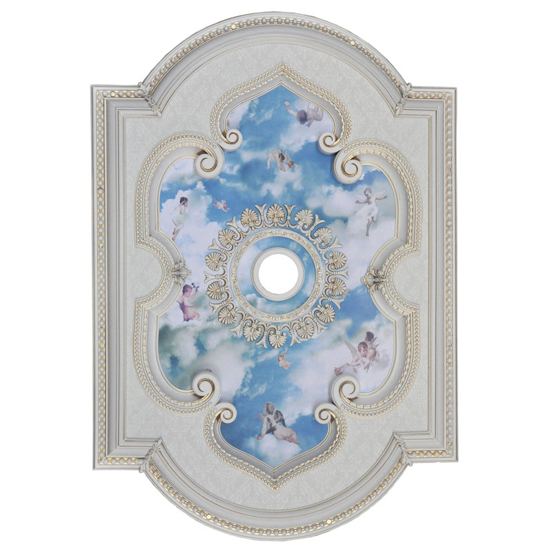 Médaillon de plafond ovale rectangulaire sky center