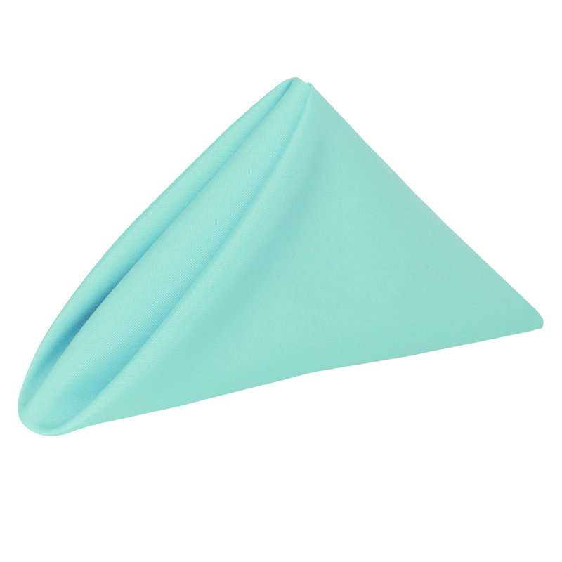 Polyester Square Napkin, Aqua, 17" x 17"
