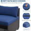 Ensemble de meubles de patio 7 pièces, canapé modulaire en rotin avec table basse et coussins, noir et bleu-520242017-520242023