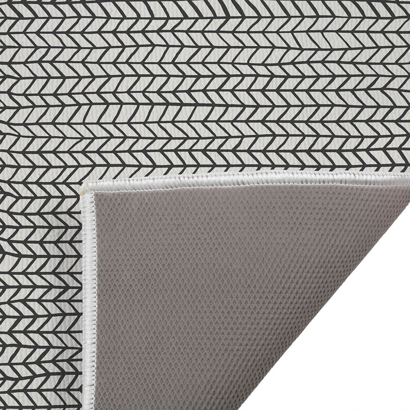 Paillasson Chevron, L 21 po x L 34 po, Ivoire/gris anthracite