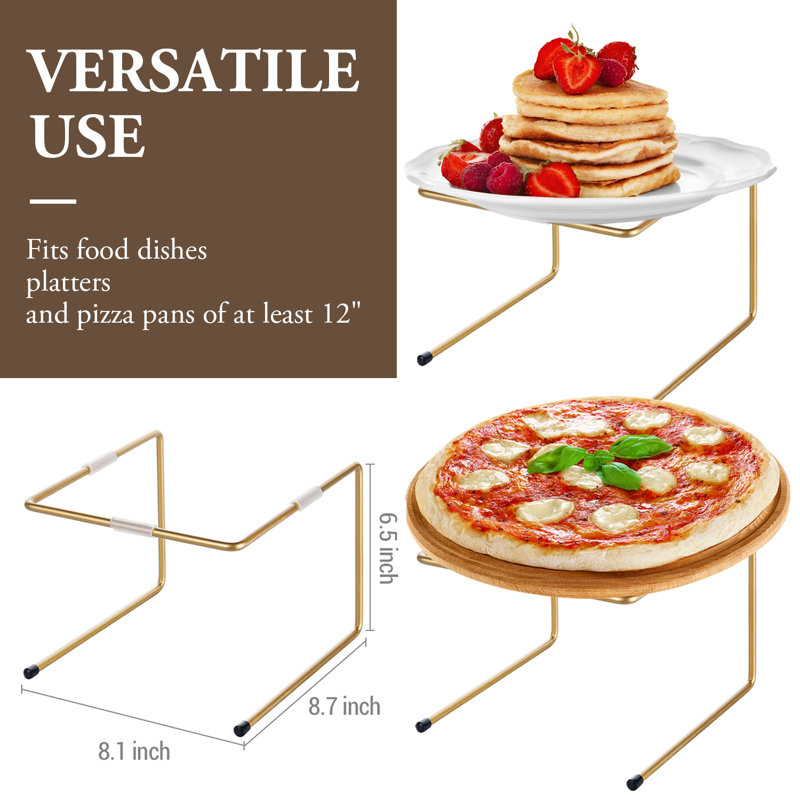 4-Piece Pizza Pan Riser, Gold