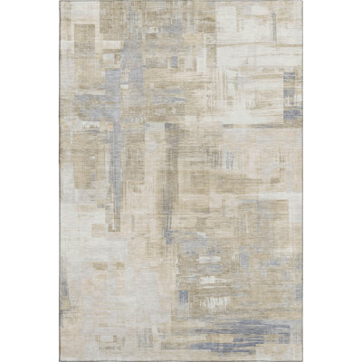 Premium Machine Washable Elize AMF1338 Blocks Rug