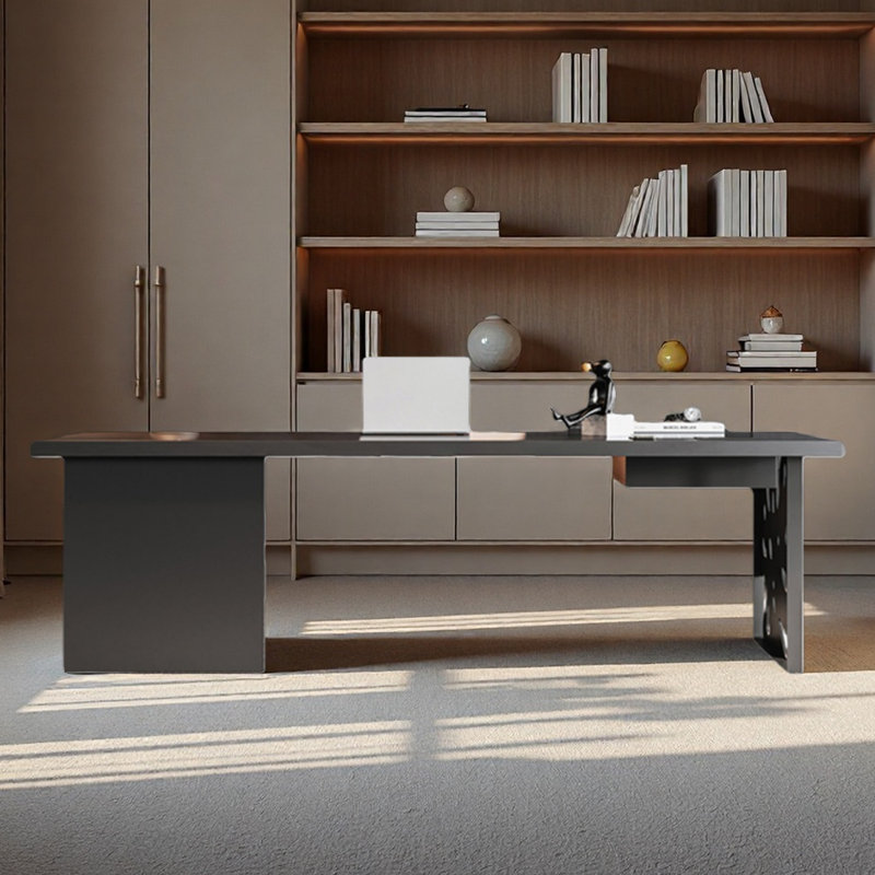Bureau en bois massif pour un rangement simple, H 29,53 po x l 86,61 po x P 31,5 po