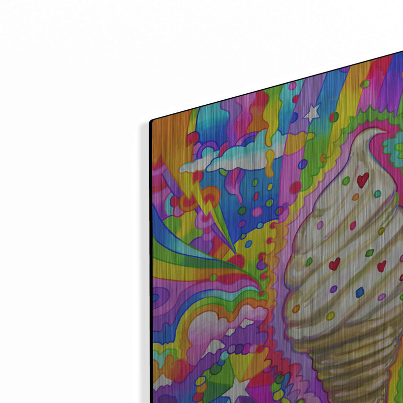 «Ice Cream Cone Pop Art» par Howie Green, art mural en métal, H 12 po x l 12 po