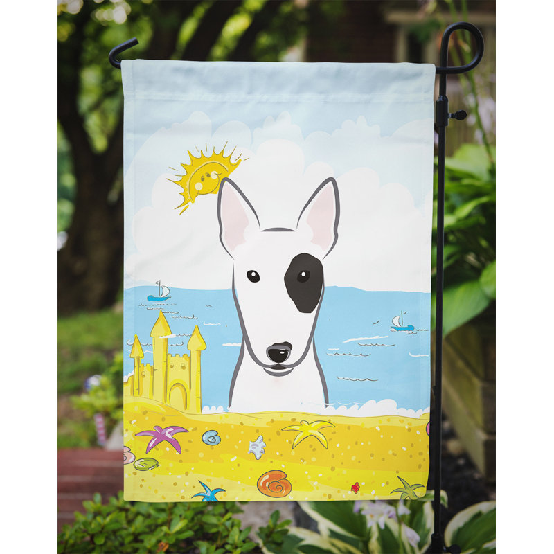 Drapeau de jardin à 2 côtés summer beach, Bull-terrier