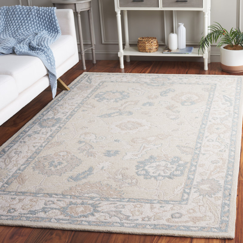 Tapis oriental en laine touffeté à la main Ebony, Rectangle 9 po x 12 po