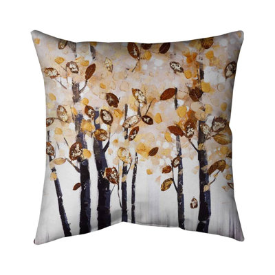Texturized Leaves Trees – Outdoor Throw Pillow with Insert, Weather-Resistant