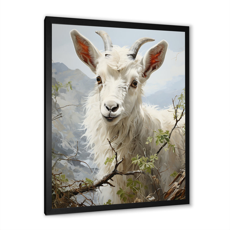 Impression sur toile Barbarann Goat Gratification I, Cadre photo noir, H 40 po x l 30 po x P 1,5 po