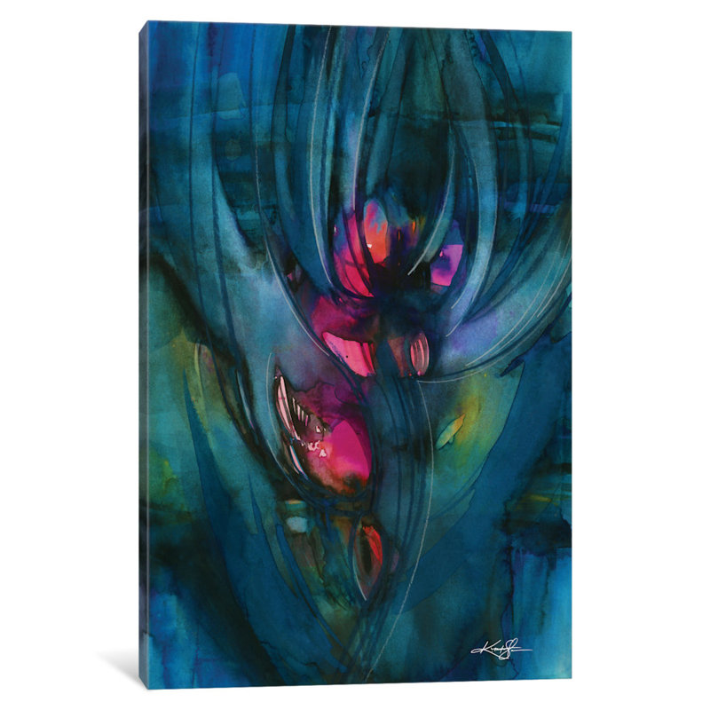 « mystère fleuri », reproduction d’art sur toile, H 40 po x l 26 po x P 1,5 po