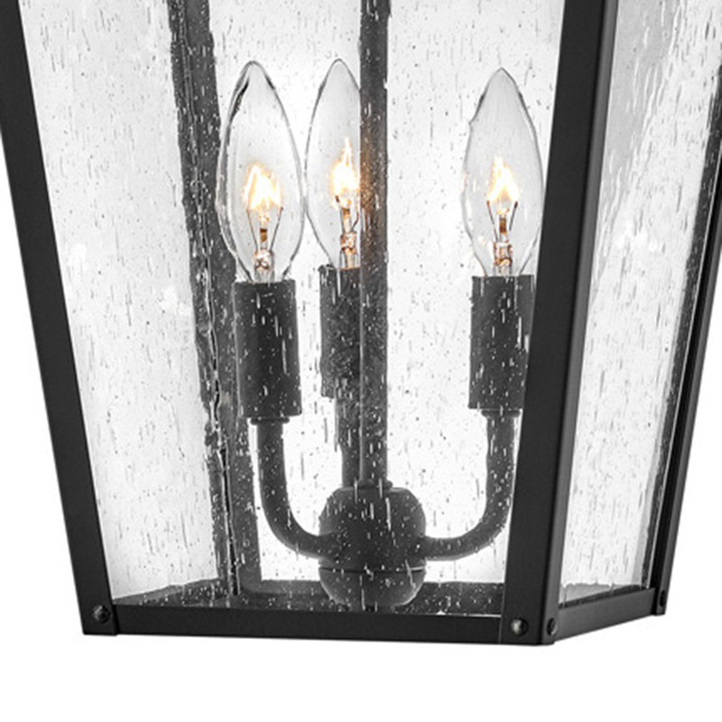 Huntersfield 3 -Bulb 17.75" H Outdoor Hanging Lantern, Black