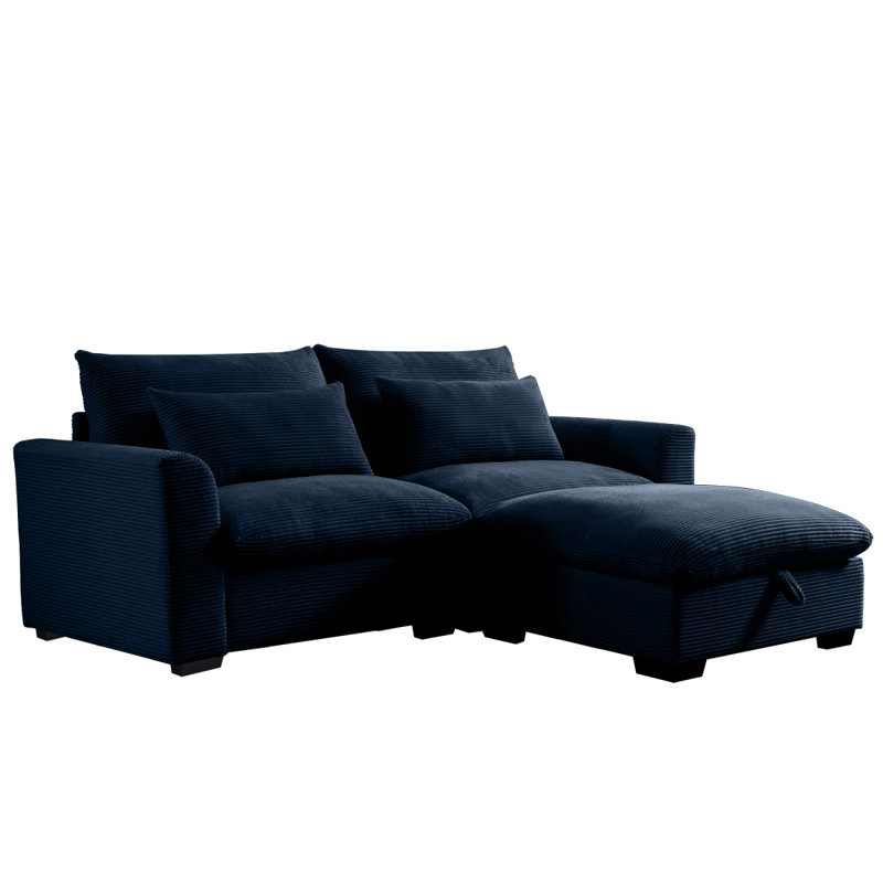 Canapé modulaire Modern Canapé modulaire en velours côtelé Canapé modulaire, H 34,6 po x l 86,6 po x P 66,4 po, Bleu