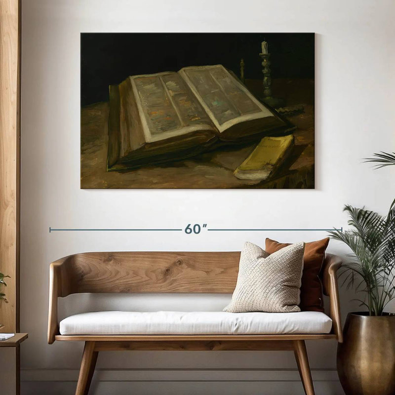 Adella nature morte avec la bible, H 32 po x l 48 po