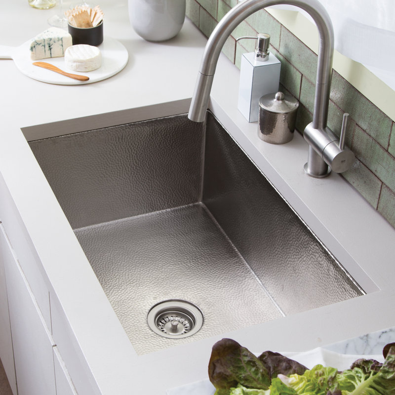 Cocina Undermount Kitchen Sink, Brushed Nickel, 10" H x 30" L x 18.5" W