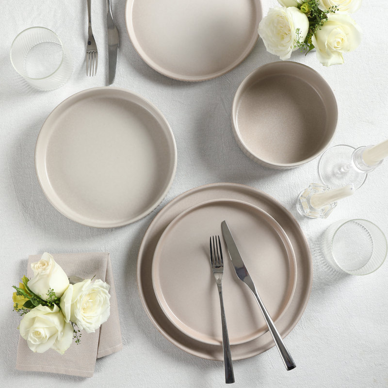 Stone Lain Haven 16-Piece Dinnerware Set Stoneware, Beige