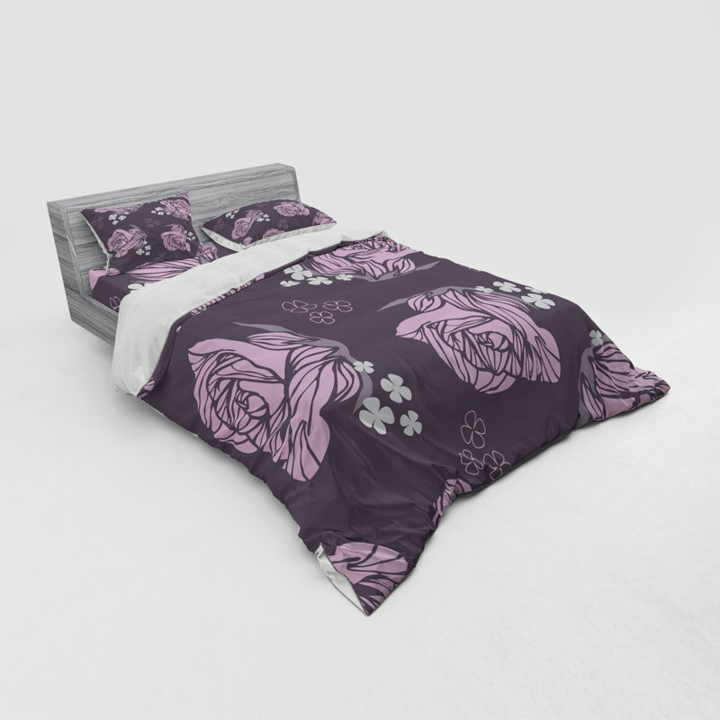 Farmhouse / Country Floral Duvet Cover, Queen Duvet Cover + 3 Additional Pieces