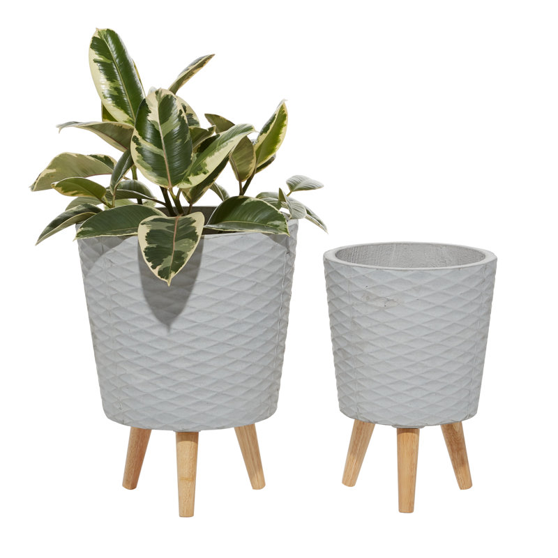 Ensemble de pots à fleurs 2 pièces Enprise, Gris