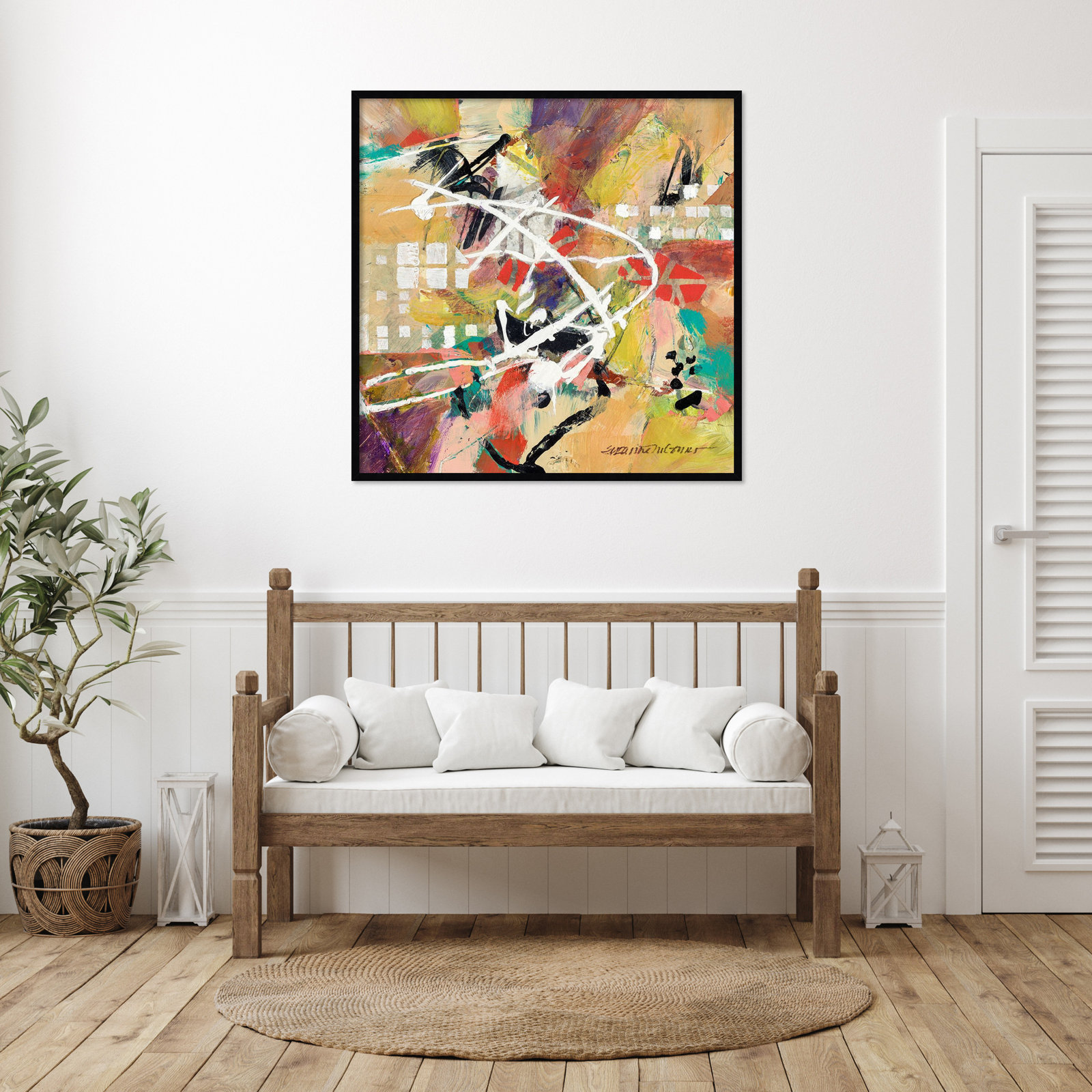 Boogie by Sutter Wood Framed Wall Art Print, 41" H x 41" W, Black