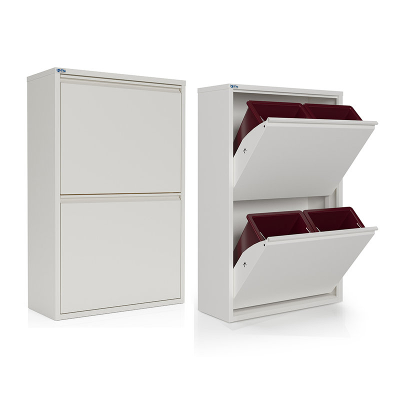 Arismendy Tilt Out Antibacterial Multipurpose Storage Cabinet 4 Bin, White
