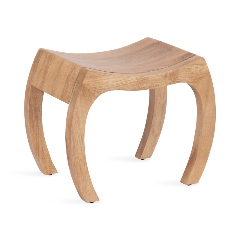 Loviisa Curved Mango Wood Vanity Stool or Ottoman