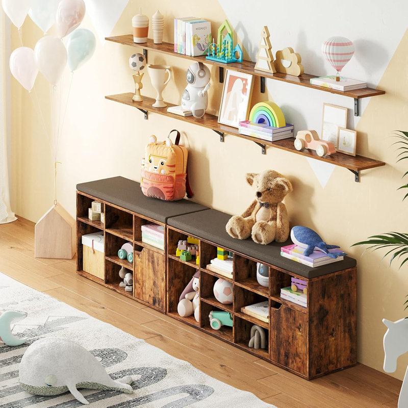 Extra Long Wall Mounted Shelves Set Of 2 With Heavy Duty Metal Brackets - Sturdy Floating Shelves For Living Room, Bedroom, Bathroom, Kitchen - Multi-Purpose Wall Storage Solution