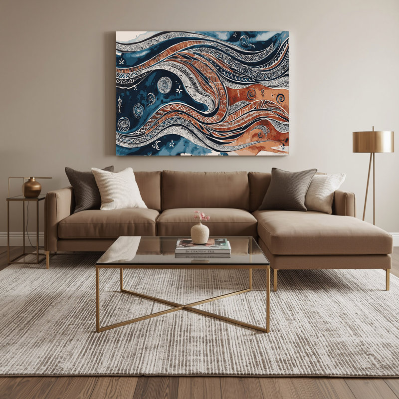 Art mural hawaïen avec motifs polynésiens gris