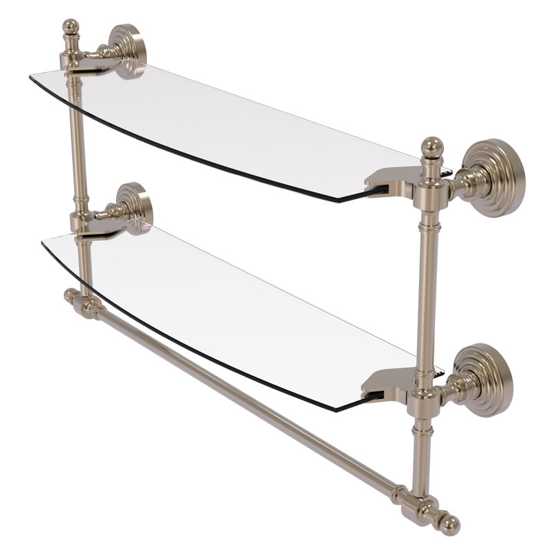 Retro Wave 2 Piece Tiered Shelf, Antique Pewter