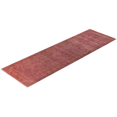 Tapis de couloir moderne et contemporain en laine noué à la main 2 pi 7 po x 8 pi 6 po Chevalier