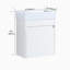 Meuble-lavabo mural 18 po avec lavabo en résine blanche et porte d'armoire à fermeture en douceur 18 po-366328528