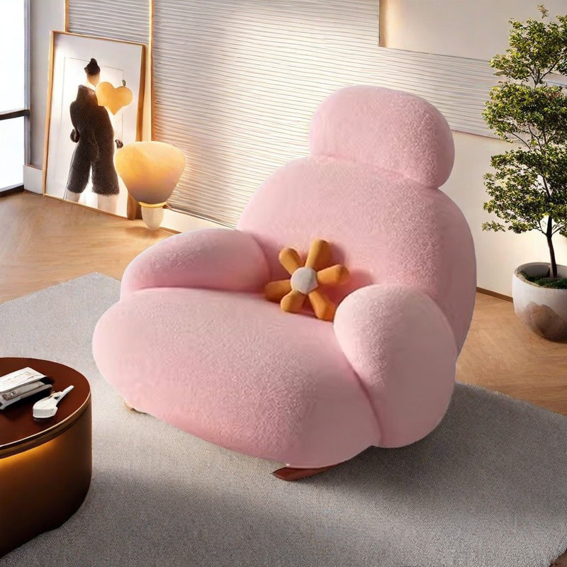 Chaise berçante décontractée, Rose