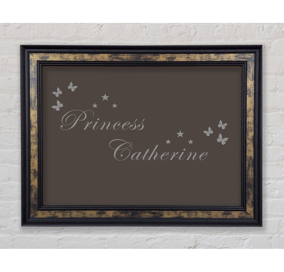 Girls Room Quote Your Own Name Princess Grey - Einzelne Bilderrahmen Kunstdrucke